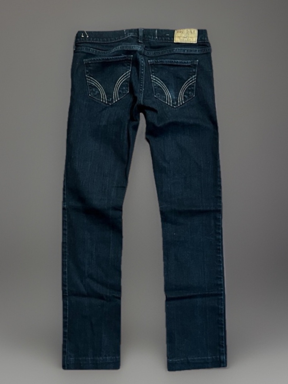 HOLLISTER sz 0R 24W 33L (altered) CHIC Dark Denim Blue Skinny Stretch Je…